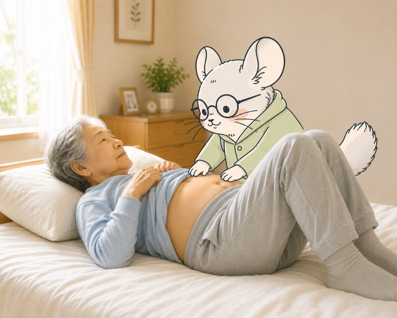お腹をみる訪問看護師